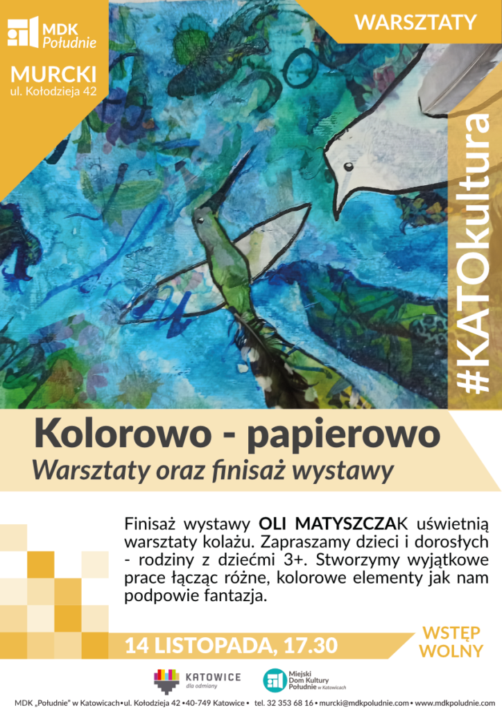 kolorowo-papierowe warsztaty kolażu w mdk południe w murckach